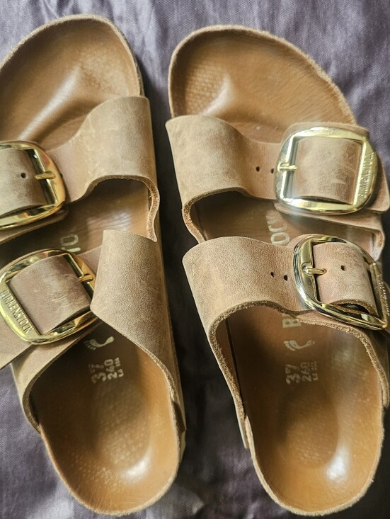 Birkenstock Shoes - Birkenstock Arizona Big Buckle Oiled Leather Sandals Cognac size 37 REGULAR W